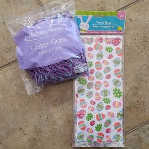 Easter treat bags and mixed paper grass